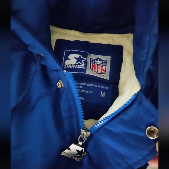 STARTER Blue NFL Jacket with Hood - Picture 3 of 6